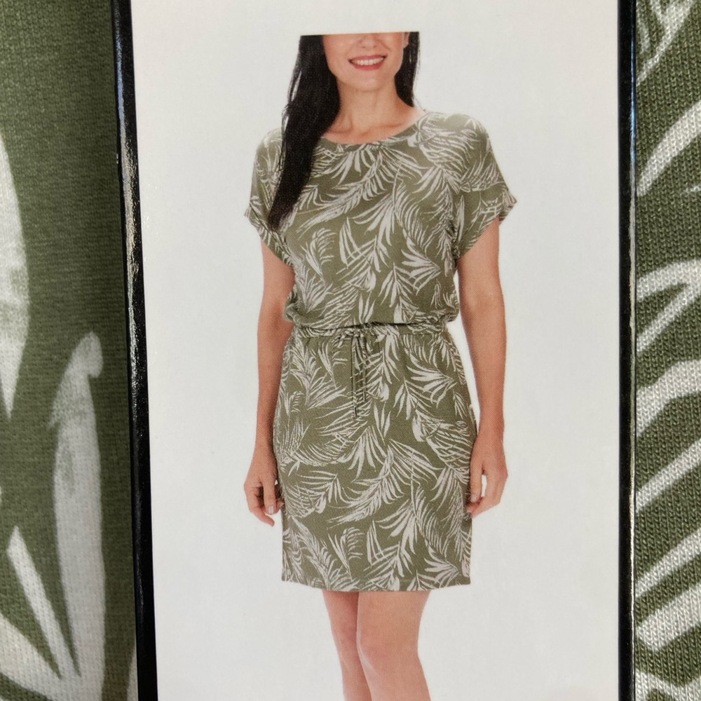 Olive Leaf Pattern Dress